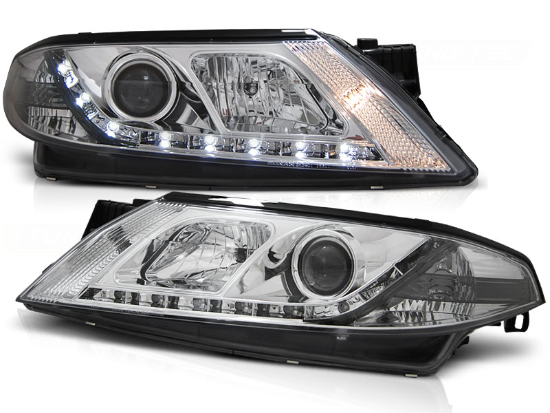 Koplampset Renault Laguna 01-07 chroom + Daytime Running Light O