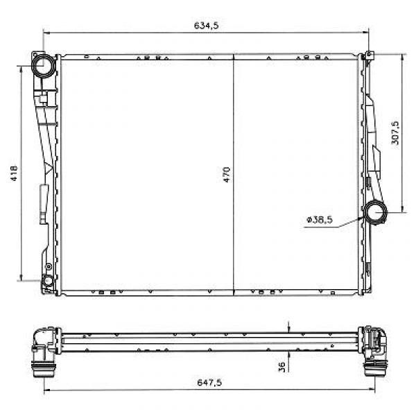 Radiator BMW E46 98-05 580x450x30. ALLE MODELLEN +/-AC