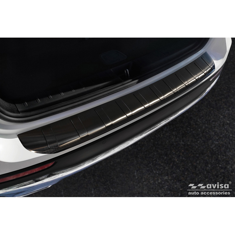 Zwart RVS Achterbumperprotector  Mercedes GLB (X247) incl. AMG 2019- 'Ribs'