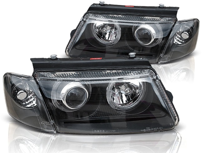 Koplampen VW Passat 3B 96-00 Angel Eyes zwart