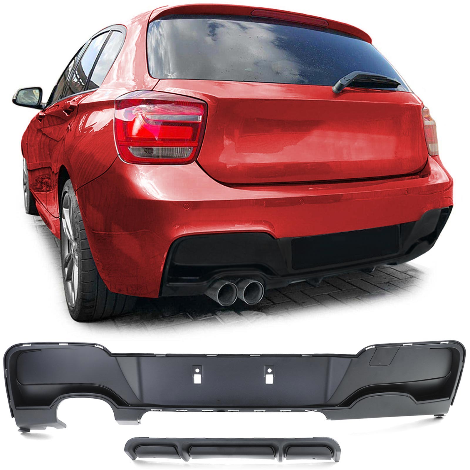 Diffuser BMW 1 Serie F20 F21 11-15 Mat Zwart