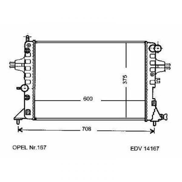 Radiator Zafira, Astra G 98->> 600x375x26 1.4/1.6/1.8- 16V +A/C