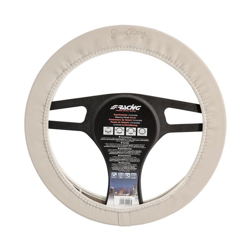 Simoni Racing Stuurwielhoes Soft Skin 500 - Beige Eco-Leder - 37-39cm