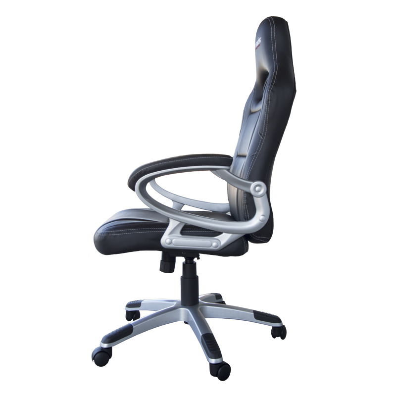 Simoni Racing Bureaustoel / Gamestoel - Zwart Eco-Leder - Verstelbaar