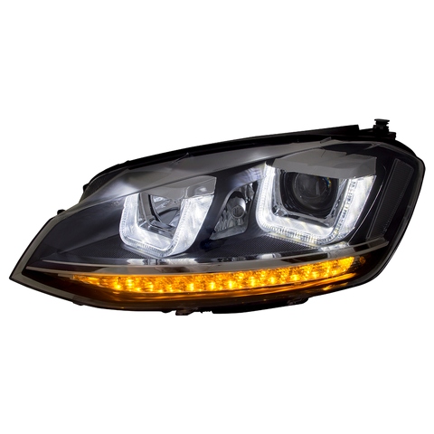 Koplampen VW Golf VII U-Tube LED Black