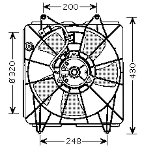 Radiator FAN HONDA CIVIC 05-08 1.4/1.6/1.8I-16V +/-AC