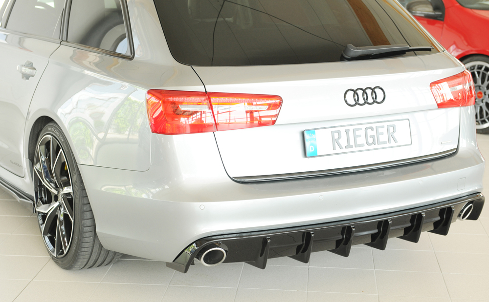 Achterdiffuser Audi A6 (4G/C7) – 11.10-08 (met trekhaak) Glans Zwart