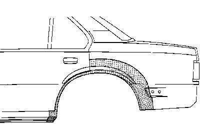 spatbordrand, 4 drs, rechts Opel Ascona C, 1981-1988