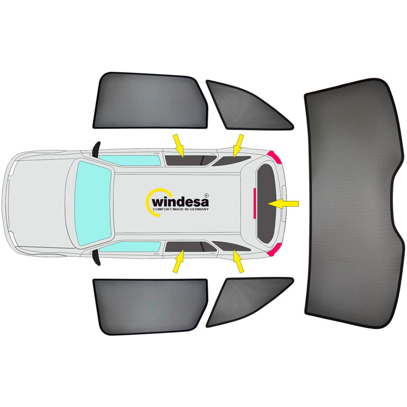 SunClip Zicht- & Zonwering  Volkswagen Touran (5T1) 2015-