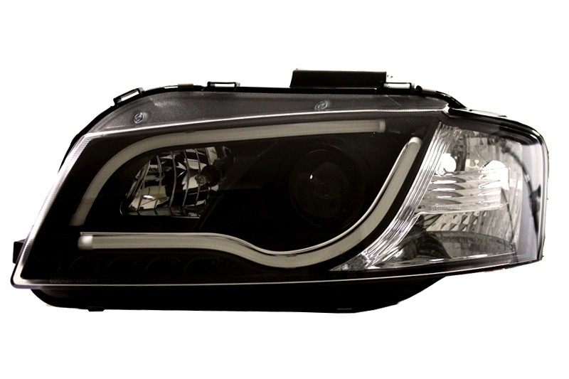 Koplampen Audi A3 8P 03-08 Tube Light LED Zwart