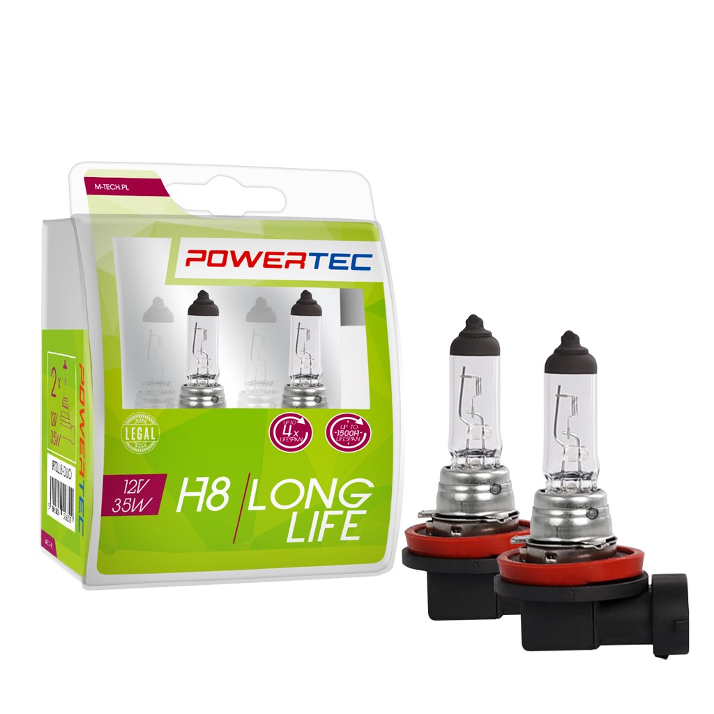 H8 lampen Powertec Long Life H8 12V DUO