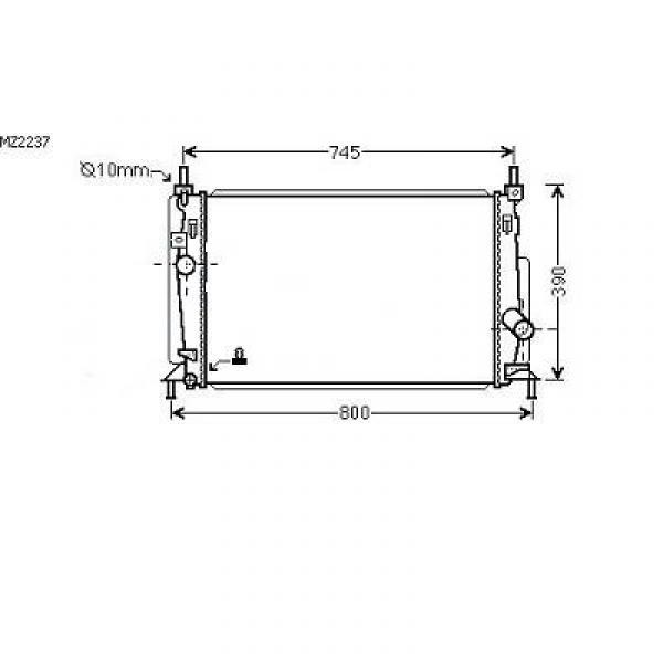 Radiator Mazda 3 09->> 670x370x16 1.6I/2.0I /2.3I-16V +/-AC