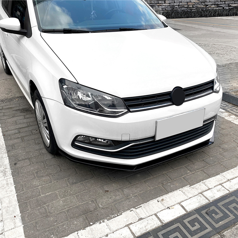 Voorspoilerlip  Volkswagen Polo 6R/6C 2009-2017 excl. GTi/GT/WRC (Glanzend Zwart ABS)