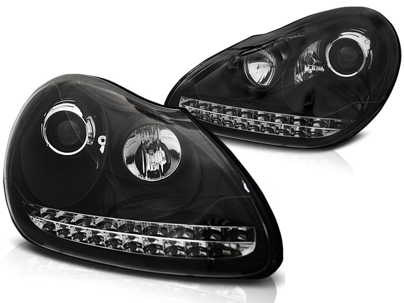Koplampen Porsche Cayenne Xenon LED DRL zwart