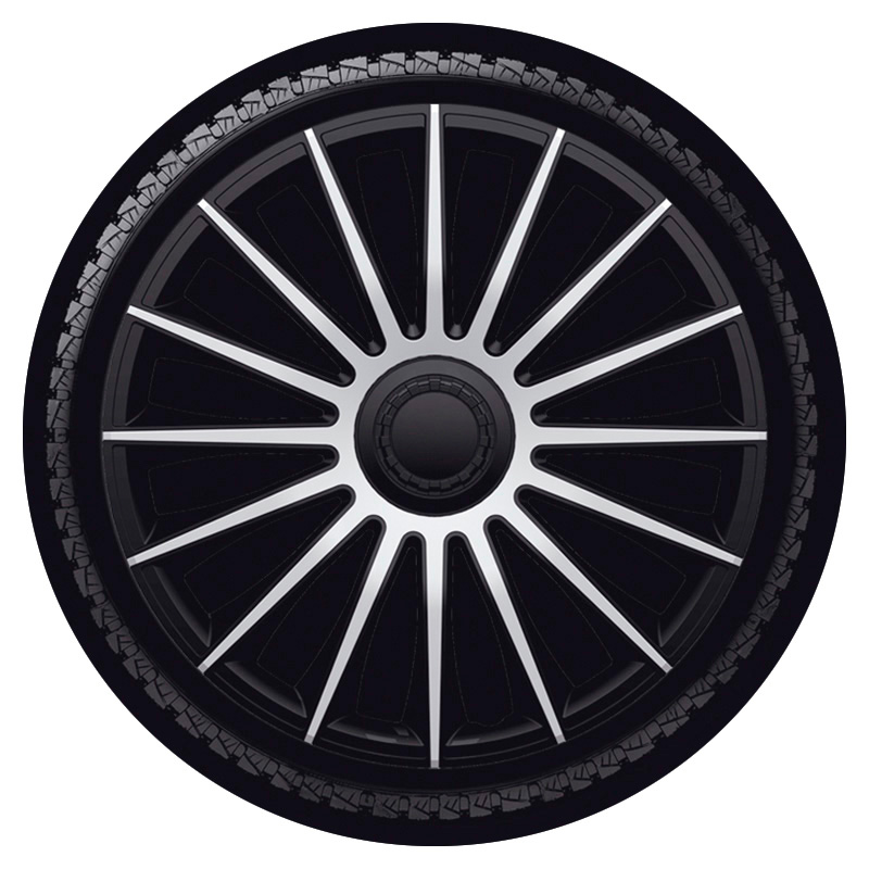 4-Delige J-Tec Wieldoppenset Austin 14-inch zilver/zwart