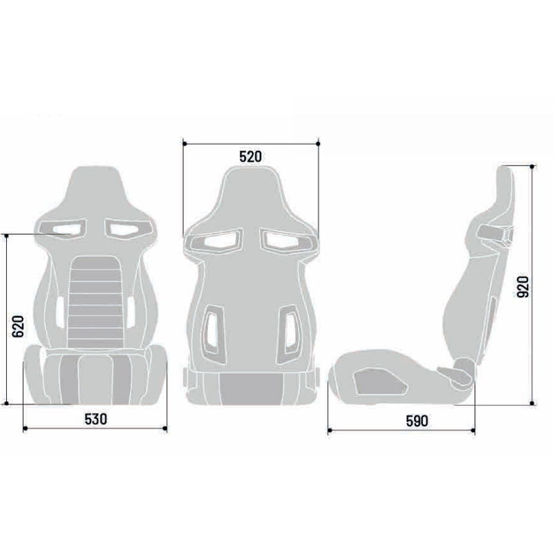 Sparco Sportstoel R333 - Zwart/Grijs - Verstelbaar