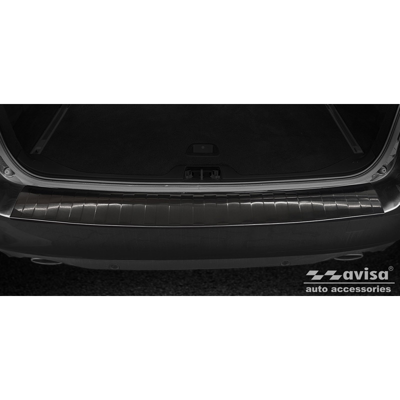 Zwart RVS Achterbumperprotector  Volvo V70 Facelift 2013-2016 'Ribs'