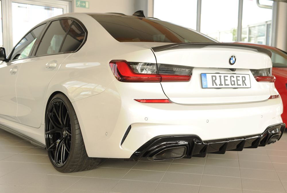 Diffuser BMW 3 Serie G20 M340i Rieger Glans Zwart voor Trekhaak