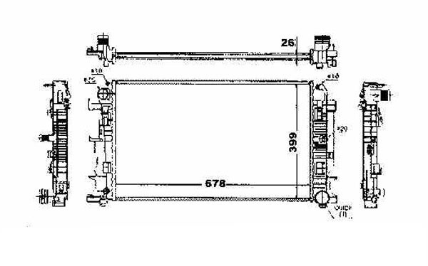 Radiator VW CRAFTER 06->> 677x415x23 2.5TDI 65/80KW -AC