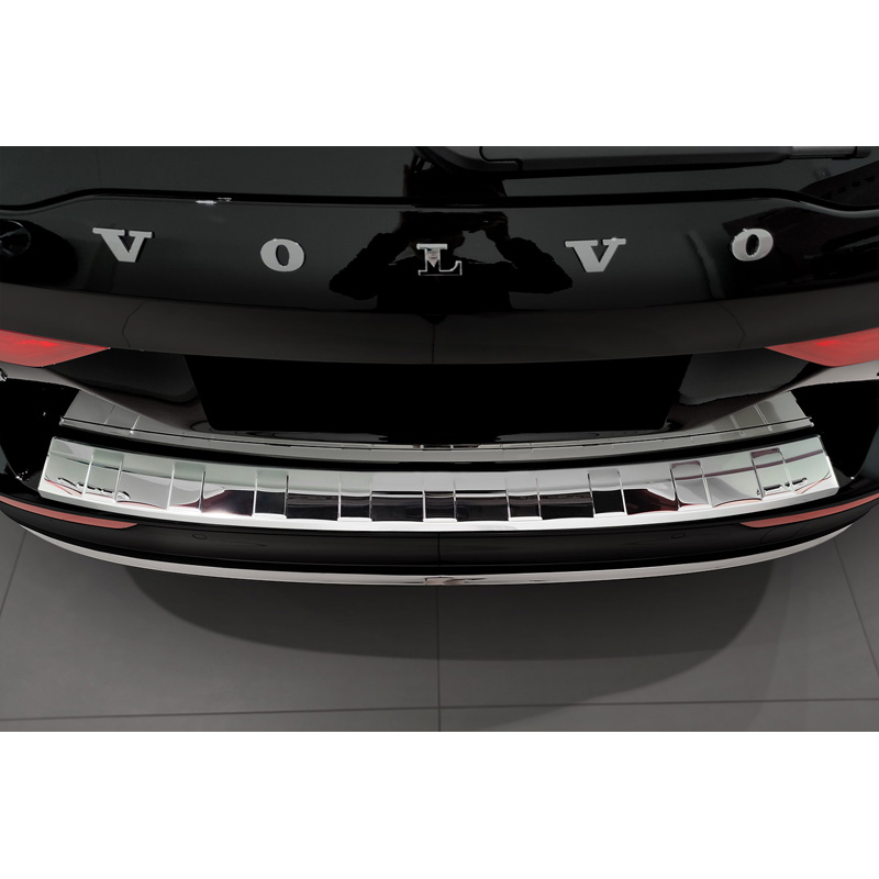Chroom RVS Achterbumperprotector  Volvo V60 II / V60 II Cross Country 2018- & V60 II Plug- In Hybrid / R-Design 2019- 'Ribs'