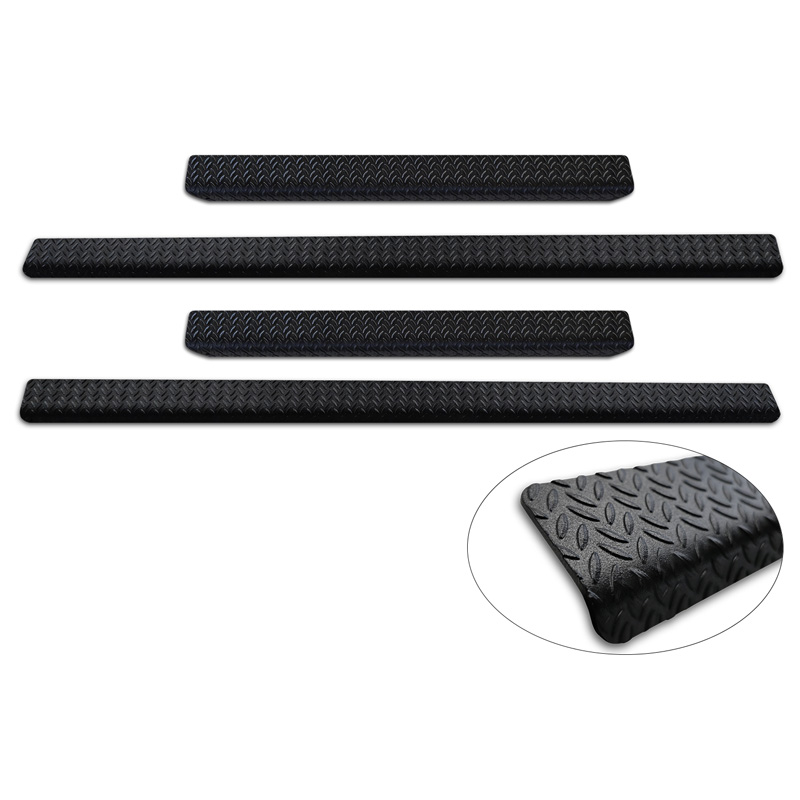 Aluminium onderste Instaplijsten 'Riffled Plate'  Ford Transit Custom (V710) & Tourneo Custom (V710) 2023- - 2-delig - Zwart