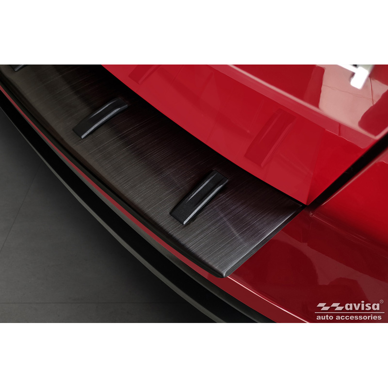 Zwart RVS Achterbumperprotector  Skoda Karoq (NU7) Facelift incl. Sportline 2022- 'STRONG EDITION'
