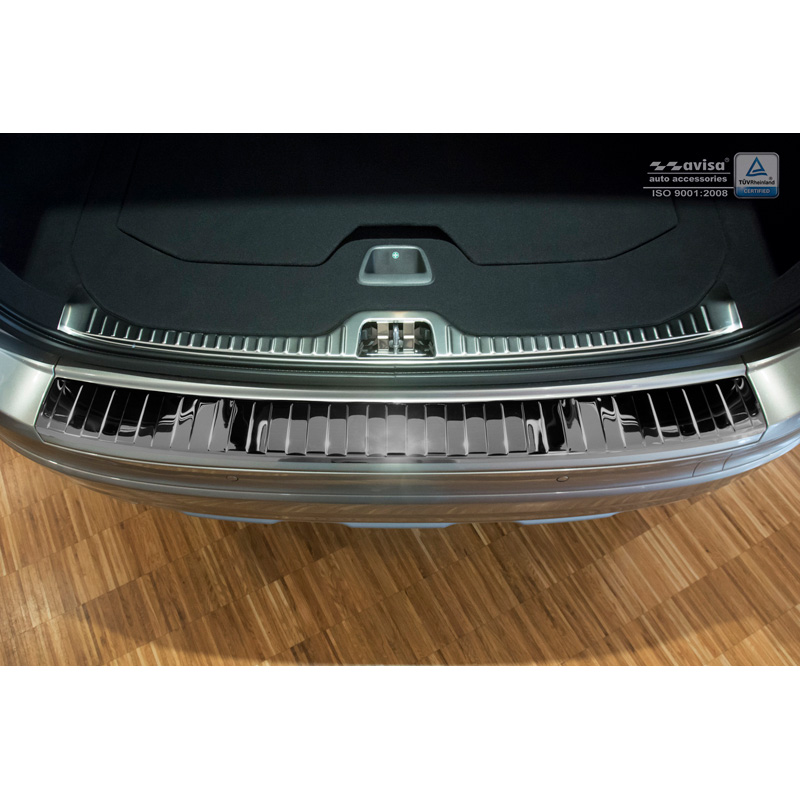 Zwart-Chroom RVS Achterbumperprotector  Volvo XC60 2013-2016 'Ribs'