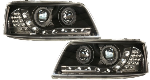 Koplampen VW Transporter T5 03-10 LED zwart