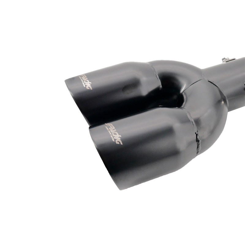 Simoni Racing Uitlaatsierstuk Dubbel Rond/Schuin RVS Zwart - Ø2x76xL240mm - Montage 34-60mm