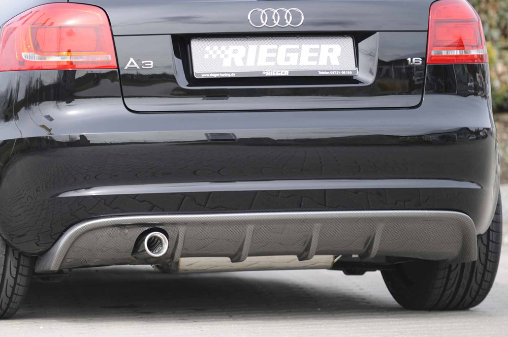 Achterbumper Diffusor Audi A3 8P ABS Carbon look 08-