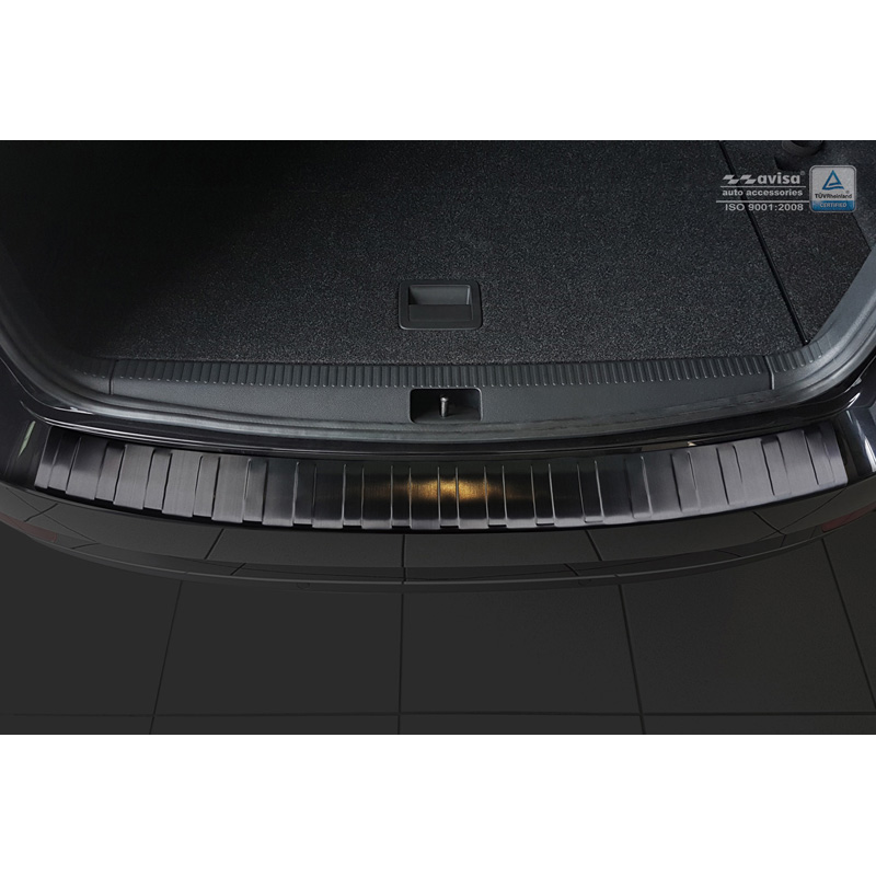 Zwart RVS Achterbumperprotector  Skoda Octavia III Kombi Facelift 2017-2020 'Ribs'