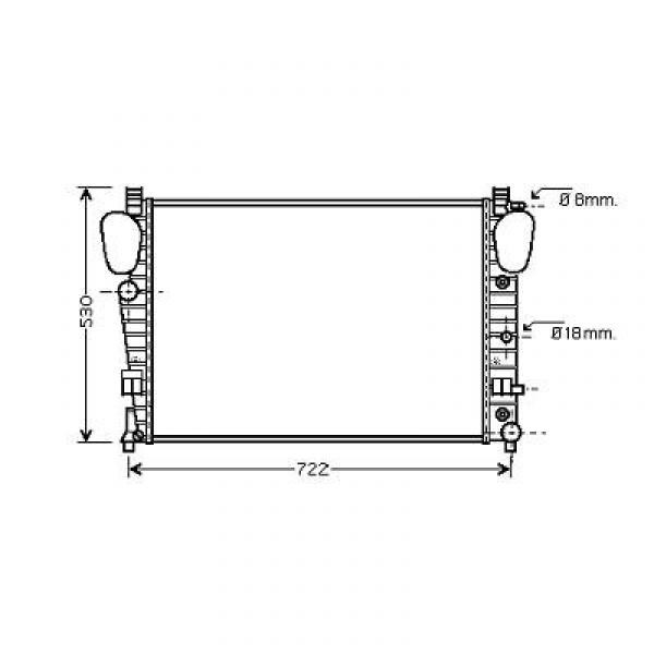 Radiator W220 98-05 640x475x42 S430/500/580/600 +/-AC