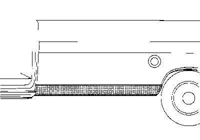 zijpaneel, onder, rechts Ford Transit, 1967-1986