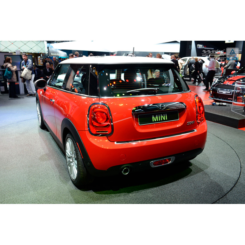 RVS Achterbumperprotector 'Deluxe'  Mini One/Cooper F56 3-deurs 3/2014- Chroom/Zwart Carbon