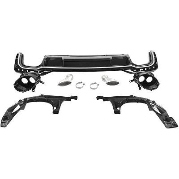 Achterbumper Diffusor Audi A4 B9 19- Glans Zwart RS Look