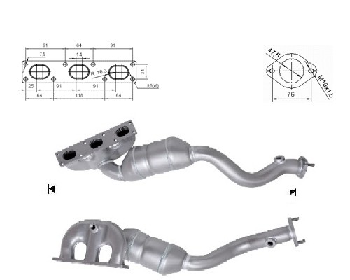 BMW 525i 2.5i 24V 2494 cc 141 Kw / 192 cv M54 E39 Magnaflow CAT