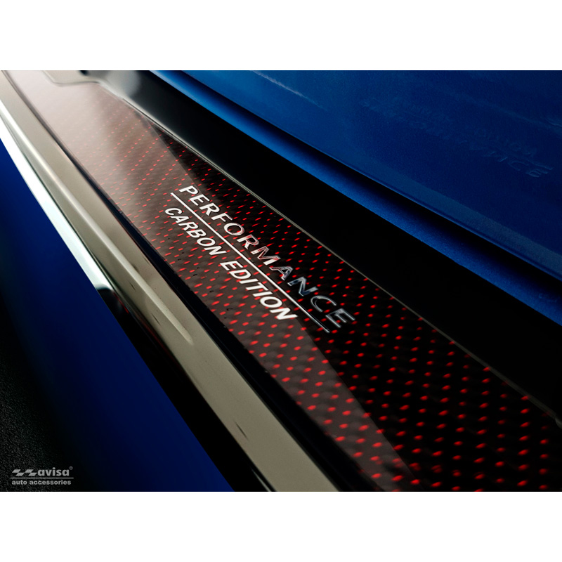 RVS Achterbumperprotector 'Deluxe'  BMW X1 F48 2015-2022 'Performance' Zwart/Rood-Zwart Carbon