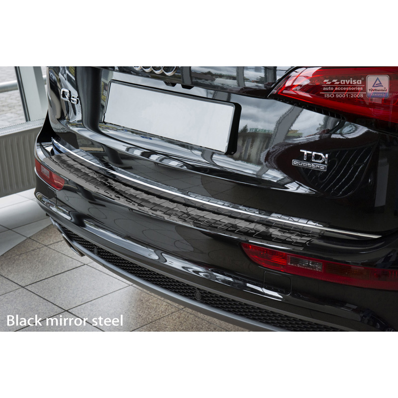 Zwart-Chroom RVS Achterbumperprotector  Audi Q5 2008-2012 & 2012- 'Ribs'