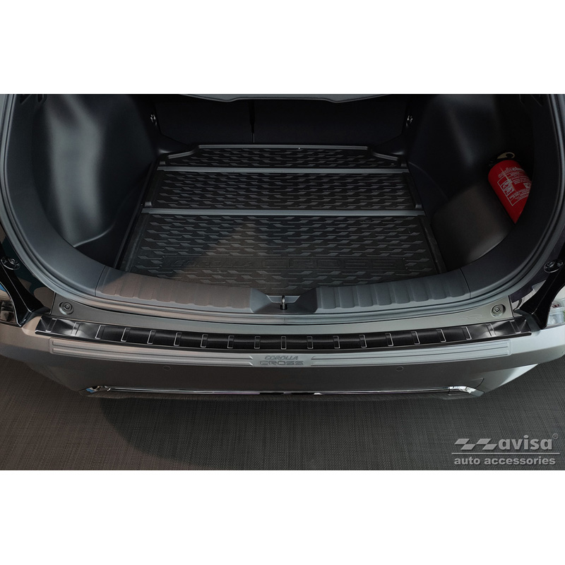 Zwart RVS Achterbumperprotector  Toyota Corolla Cross 2022- 'Ribs'