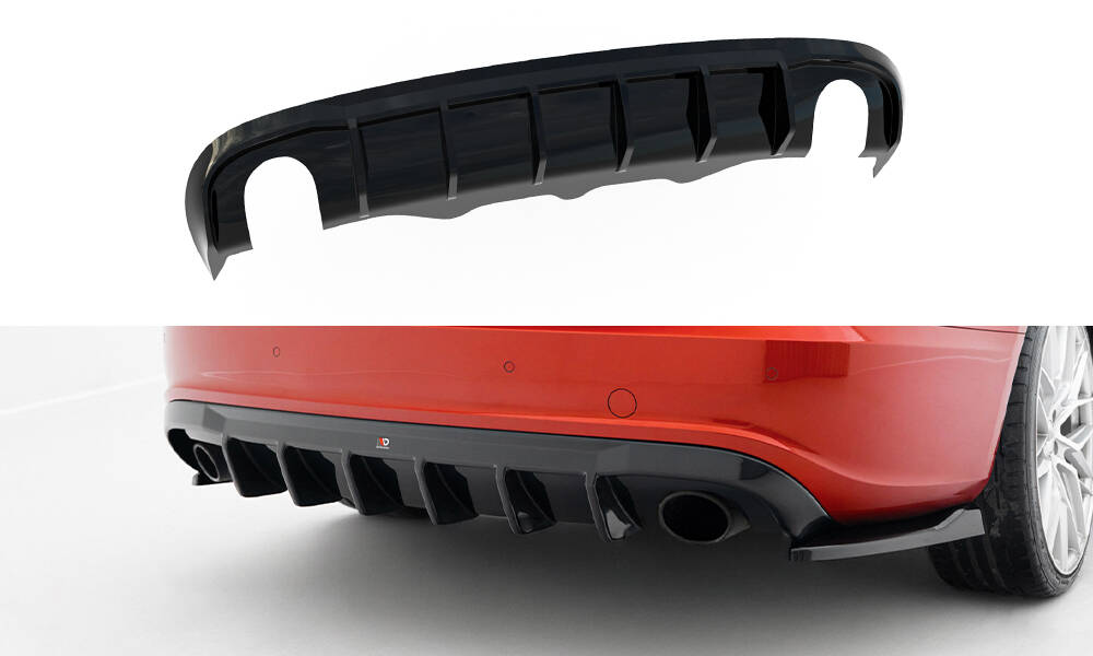Achter Diffuser passend voor Audi A5 S-Line Sportback 8T Maxton Glanzend zwart