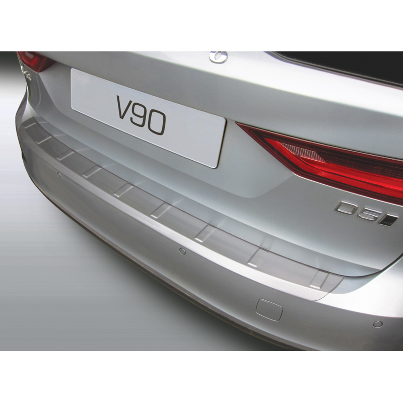 ABS Achterbumper beschermlijst  Volvo V90 9/2016- Zwart 'Ribbed'