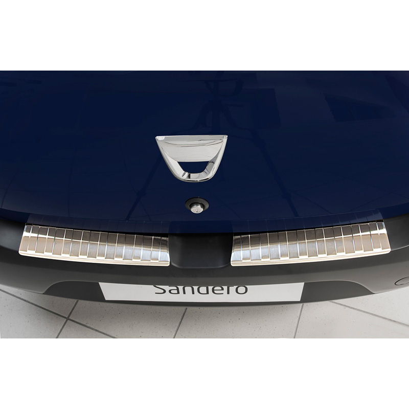 RVS Achterbumperprotector  Dacia Sandero II 2012-2020 'Ribs' (2-delig)