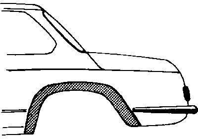 spatbordrand, rechts BMW 02 serie, 1966-1977