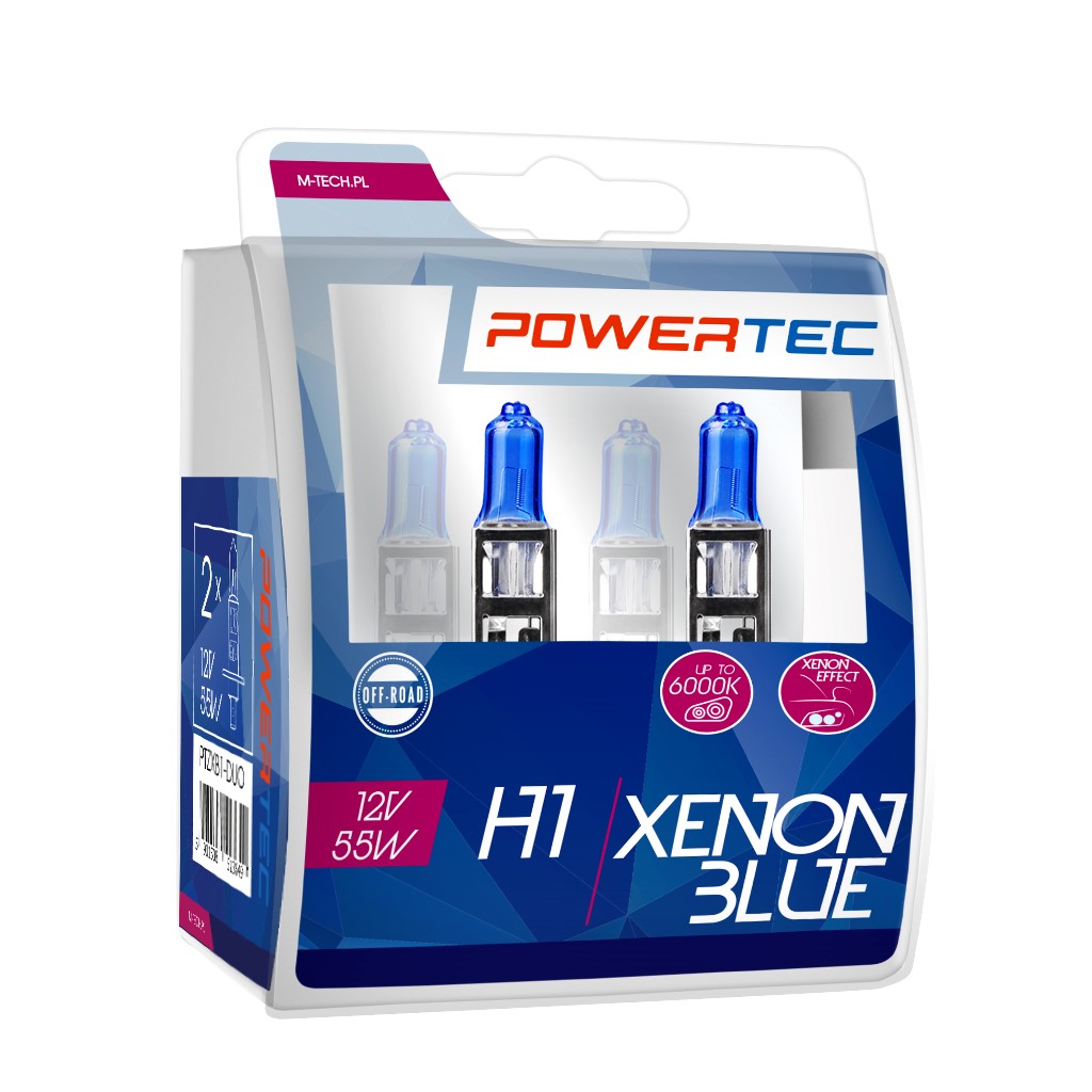 H1 XenonBlue lampen 12V DUO Mtech Powertec
