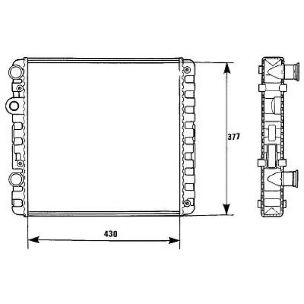 Radiator AROSA/LUPO 97->> 430x377 1.0/1.4/1.7DI -AC
