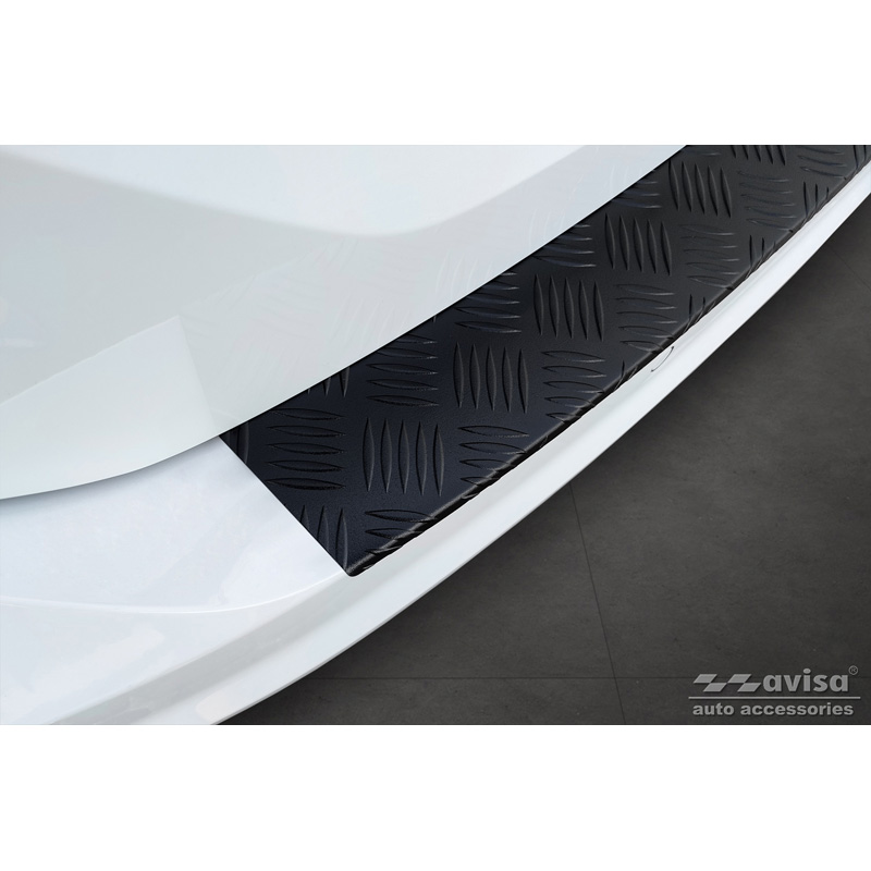 Matzwart Aluminium Achterbumperprotector  Volkswagen Touran III 2015- incl. R-Line 'Riffled Plate'