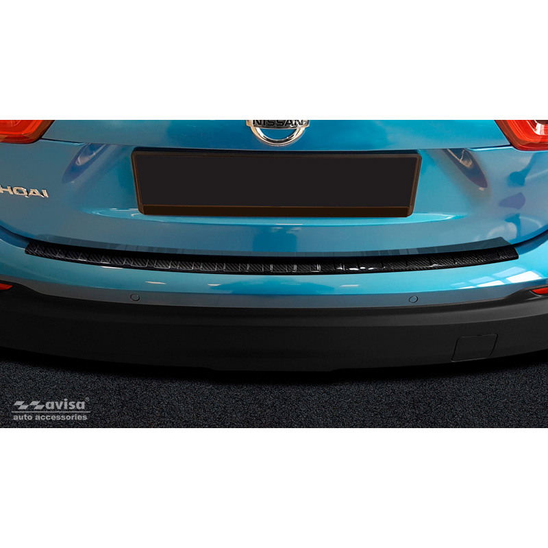 Echt 3D Carbon Achterbumperprotector  Nissan Qashqai II Facelift 2017-2021 'Ribs'