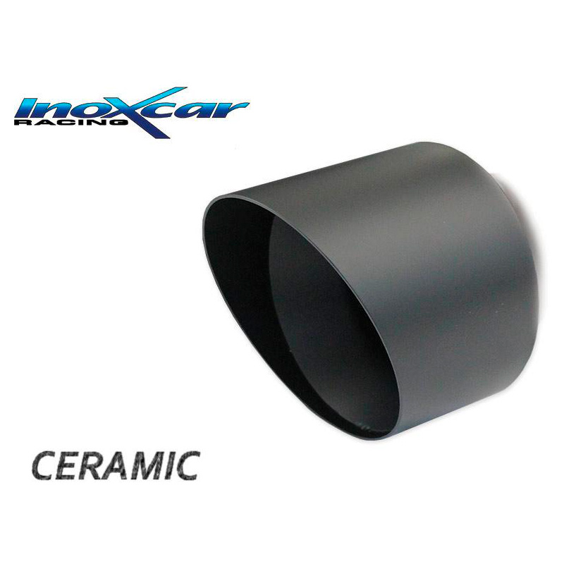 InoXcar 100% RVS Sportuitlaat  Opel Corsa F 1.2 (101pk) 2019- 90mm Ceramic Black