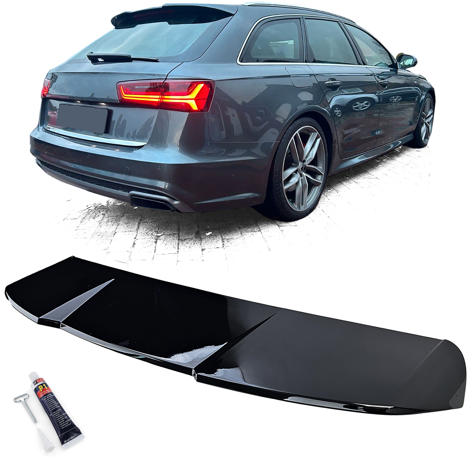 Dakspoiler Audi A6 C7 Avant Facelift Glanzend Zwart Performance