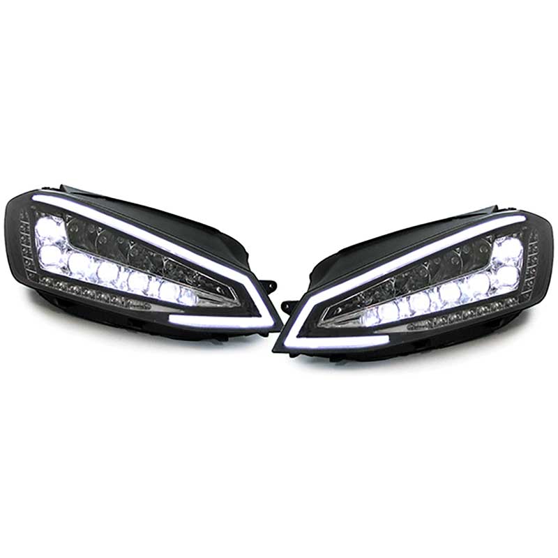 Set Koplampen Full-LED incl. DRL  Volkswagen Golf VII 2012-2017 - Zwart - incl. Stelmotor